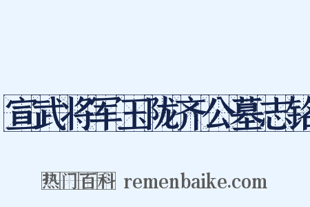 宣武将军玉陇齐公墓志铭是什么意思的图片